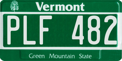 VT license plate PLF482