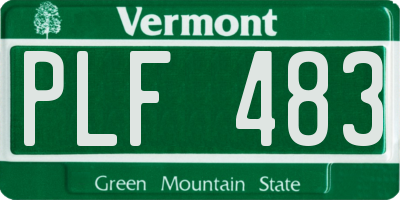 VT license plate PLF483