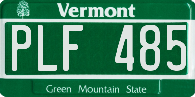 VT license plate PLF485