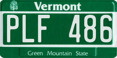 VT license plate PLF486