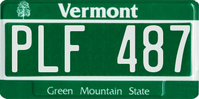 VT license plate PLF487