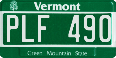 VT license plate PLF490