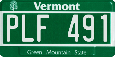 VT license plate PLF491
