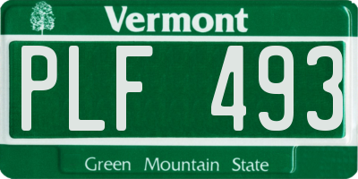 VT license plate PLF493