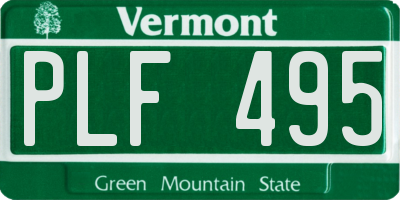 VT license plate PLF495