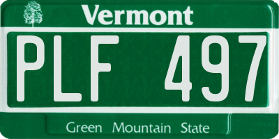 VT license plate PLF497