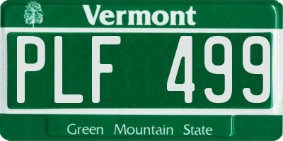 VT license plate PLF499