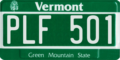 VT license plate PLF501