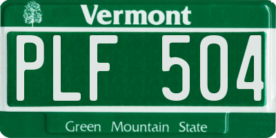 VT license plate PLF504
