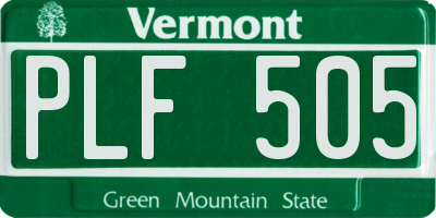 VT license plate PLF505