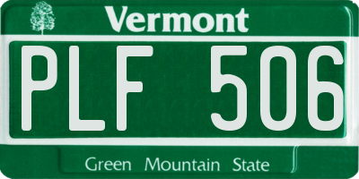 VT license plate PLF506