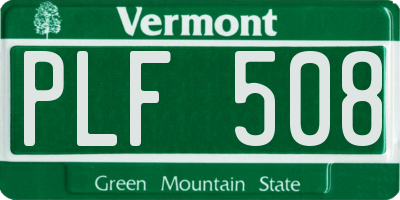 VT license plate PLF508