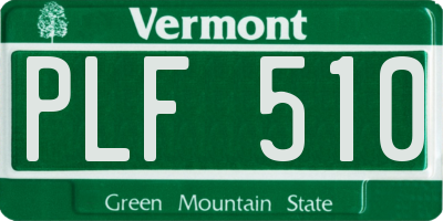 VT license plate PLF510