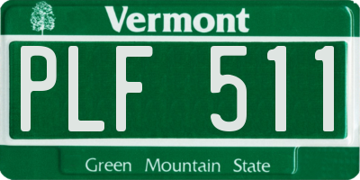 VT license plate PLF511