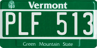 VT license plate PLF513