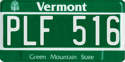 VT license plate PLF516