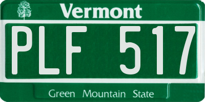 VT license plate PLF517