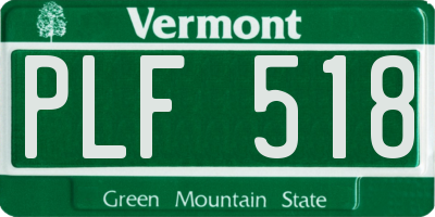 VT license plate PLF518