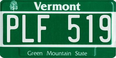 VT license plate PLF519