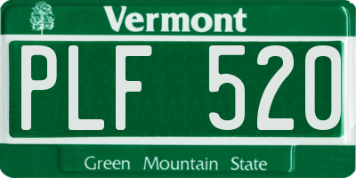 VT license plate PLF520