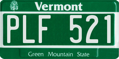 VT license plate PLF521