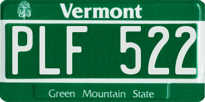VT license plate PLF522