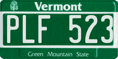 VT license plate PLF523