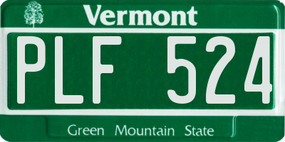 VT license plate PLF524
