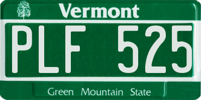 VT license plate PLF525
