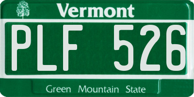 VT license plate PLF526