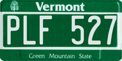 VT license plate PLF527