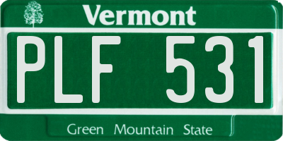 VT license plate PLF531