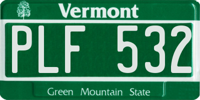 VT license plate PLF532