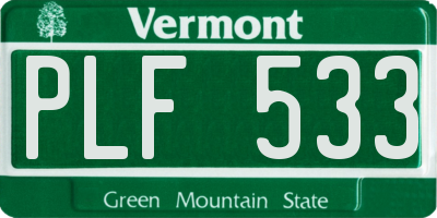 VT license plate PLF533
