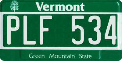VT license plate PLF534