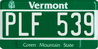 VT license plate PLF539