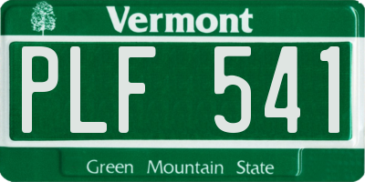 VT license plate PLF541