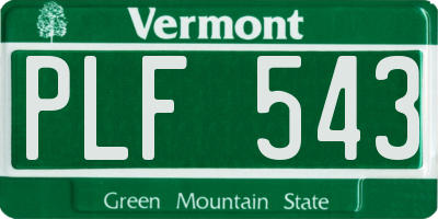 VT license plate PLF543