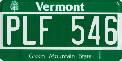 VT license plate PLF546