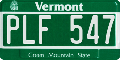 VT license plate PLF547