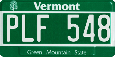 VT license plate PLF548