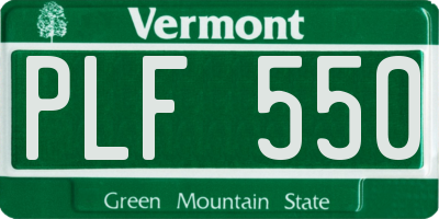 VT license plate PLF550