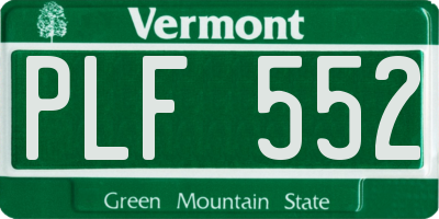 VT license plate PLF552