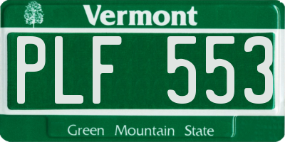 VT license plate PLF553