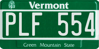 VT license plate PLF554