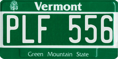 VT license plate PLF556