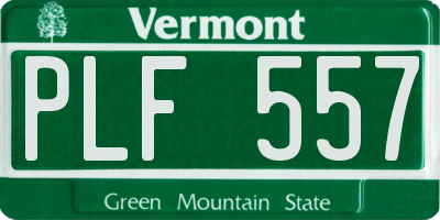 VT license plate PLF557