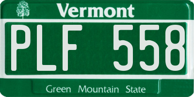 VT license plate PLF558