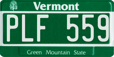 VT license plate PLF559