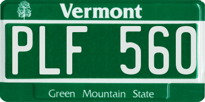 VT license plate PLF560